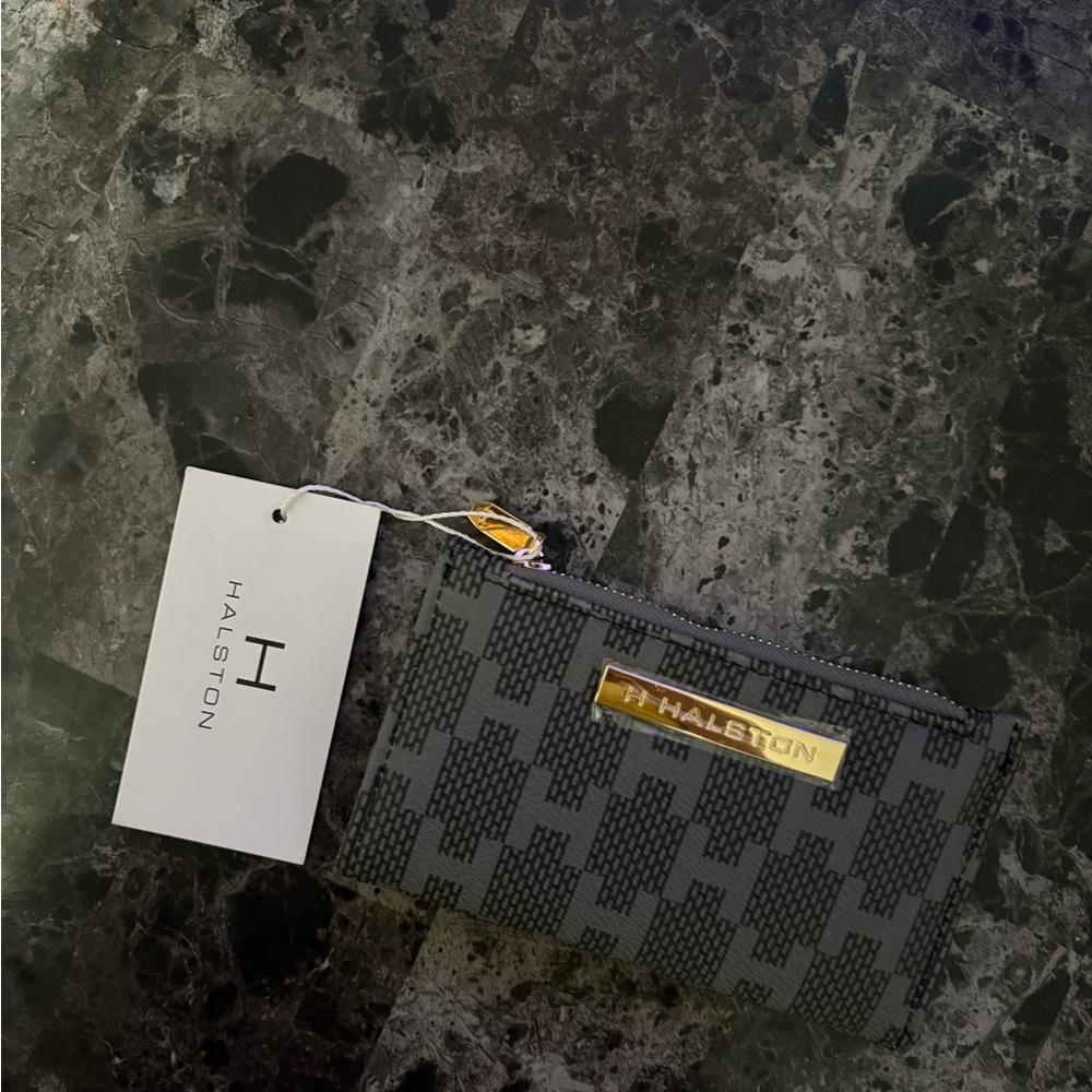 Halston Geometric Black and Gray Wallet